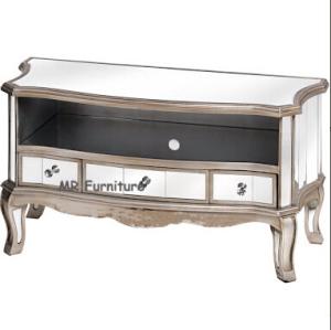 China Antique Mirrored TV Stand W160 * D40 * H55cm Size Gold Wooden Trimming wholesale