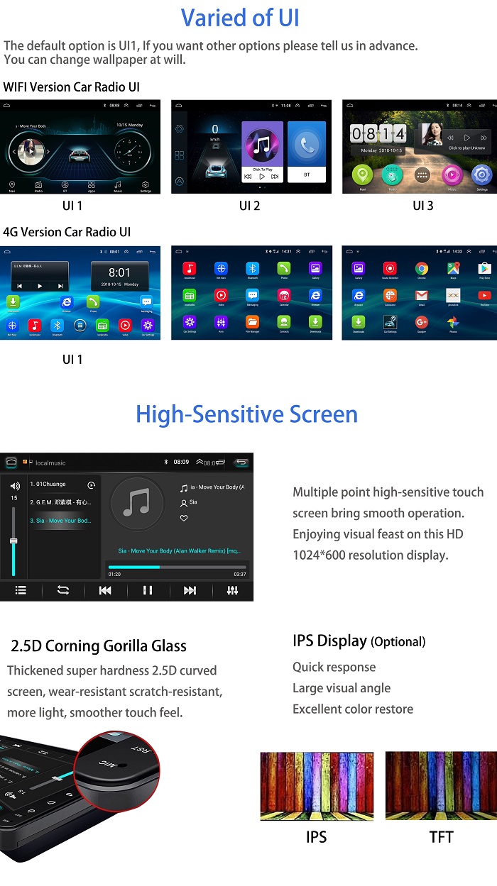 2GB+32GB 7 Inch Android Car Stereo Double Din BT Mirror Link WIFI Internet