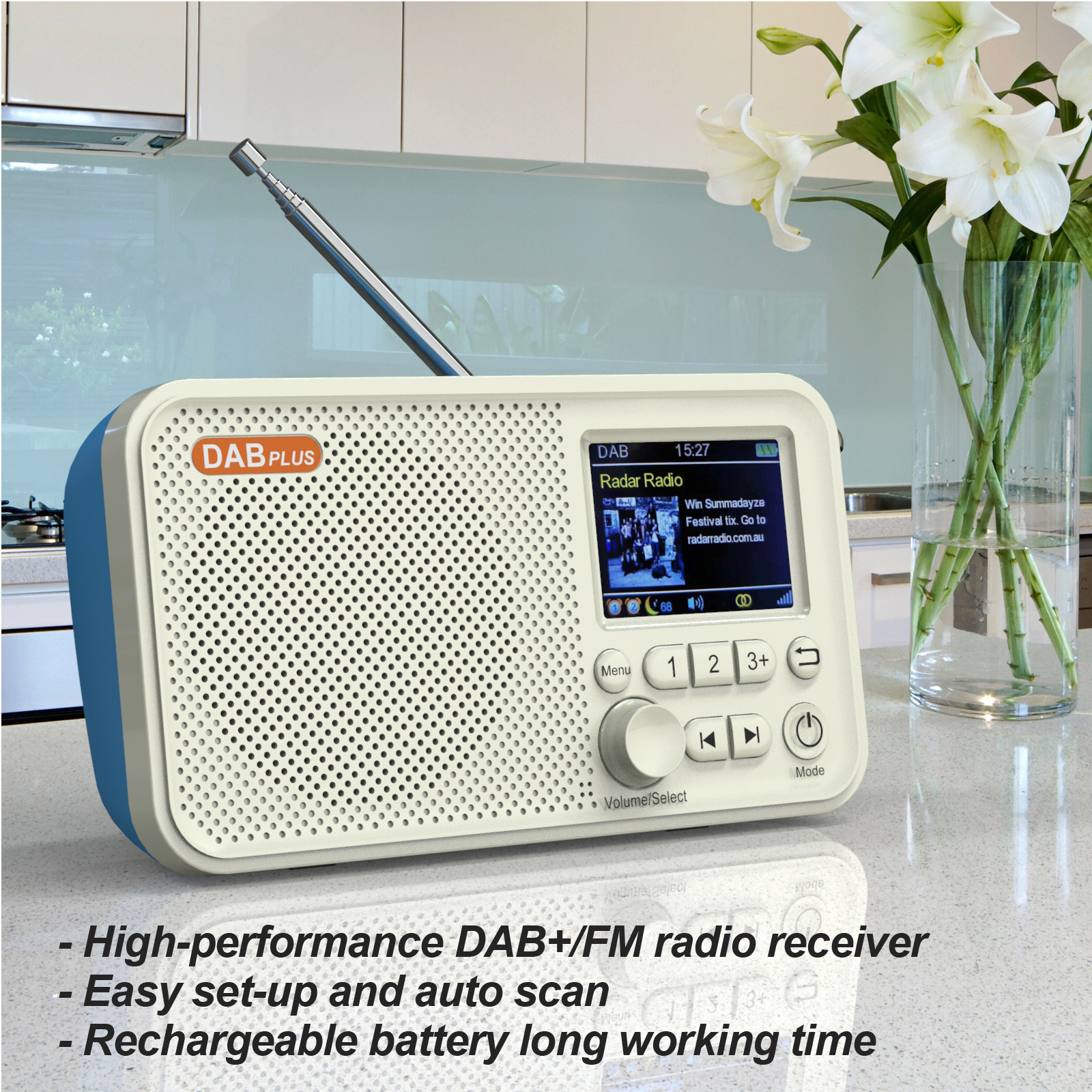 Telescopic Antenna DAB Wireless Radio Rechargeable Wireless Portable