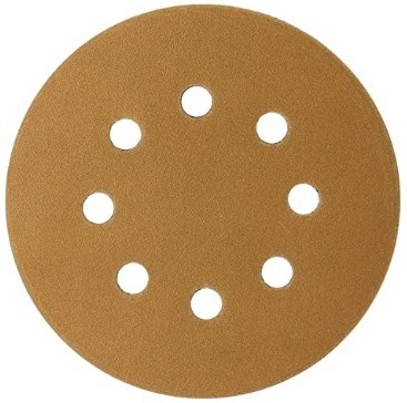 Gold Hook & Loop Sanding Discs 5" 8 Hole-50 Pack diverse sizes and grits