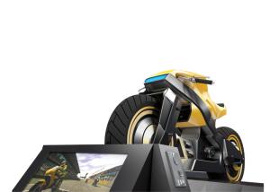 China Online Cockpit VR Motorcycle Simulator Black Galvanized Steel Frame Locked Door wholesale