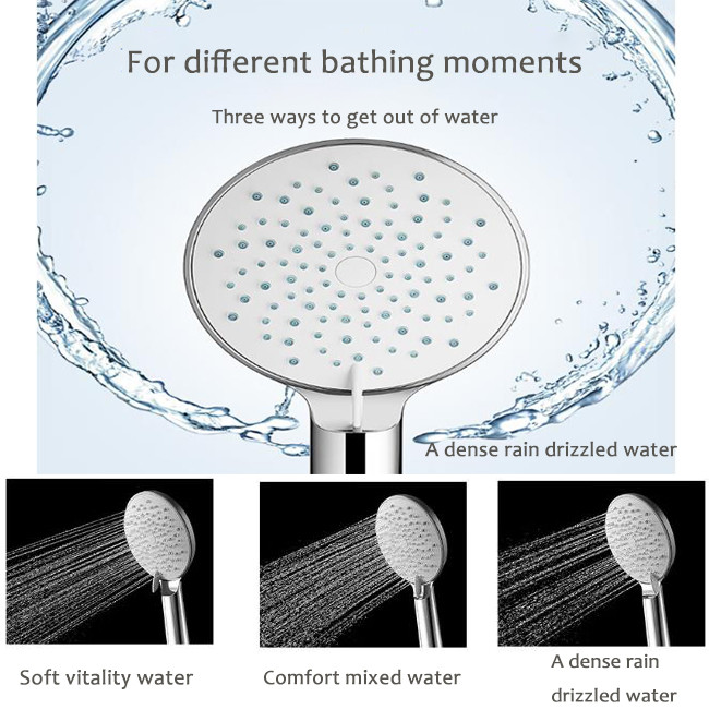 Wall Mounted Round Faucet Shower Set Pressurized Shower Head For Household Bathroom