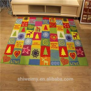 China 2016 new cartoon Christmas tree design kids play rug mat wholesale