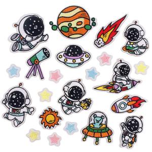 China Heat Press Custom Badge Dinosaur Astronaut Fashion Embroidery Patch Iron On Applique Children'S Clothing Accessories wholesale