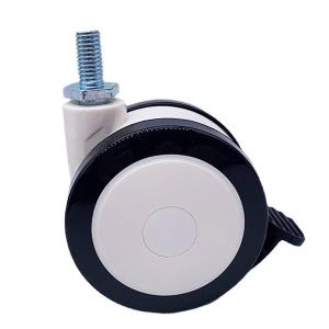 China Medical PU Caster Wheels Universal Rotate Top Plate With Brake Castor wholesale