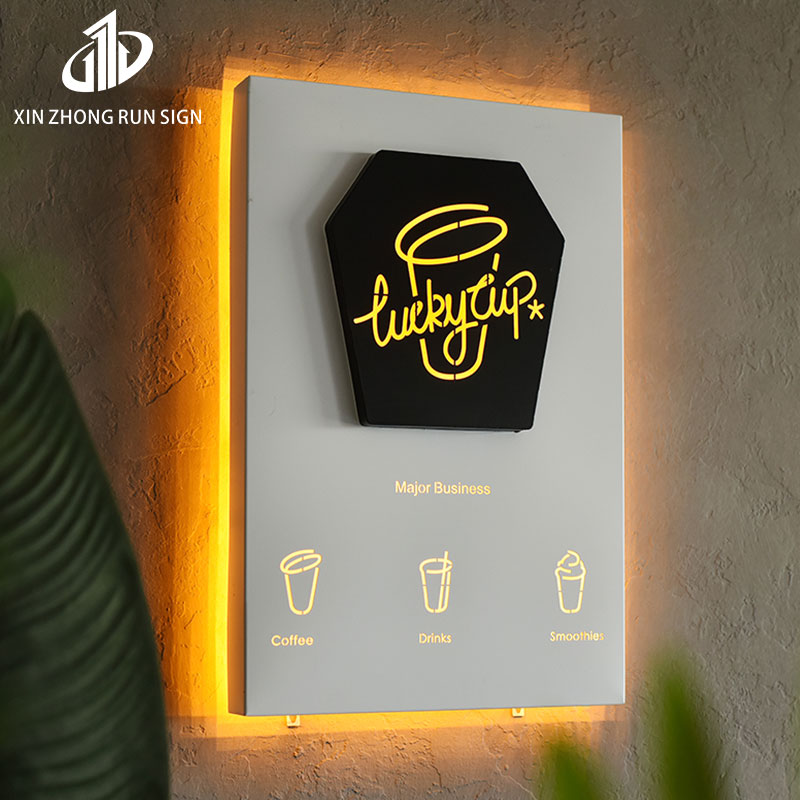 Metal Round Sign White Indoor And Outdoor Signboard Metal Sign Light Box
