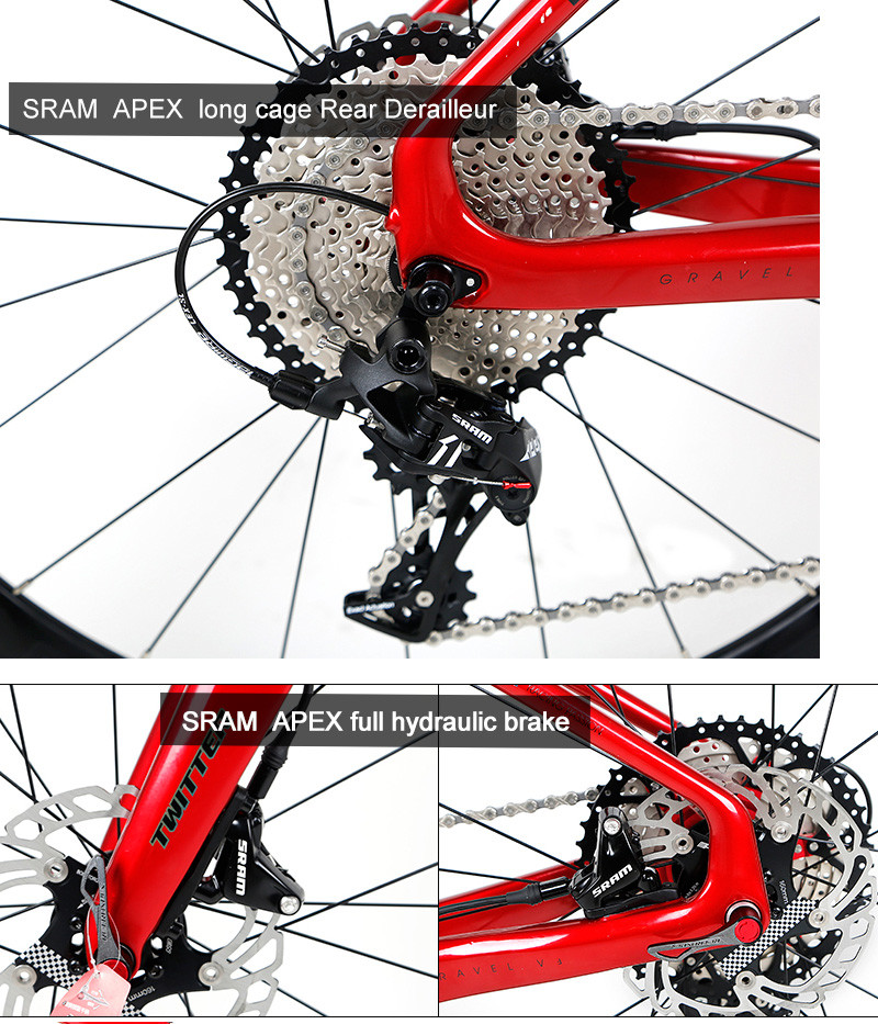 TWITTER T900 Carbon Fiber Road Bike Gravel Carbon Bike With Hydraulic Disc Brake