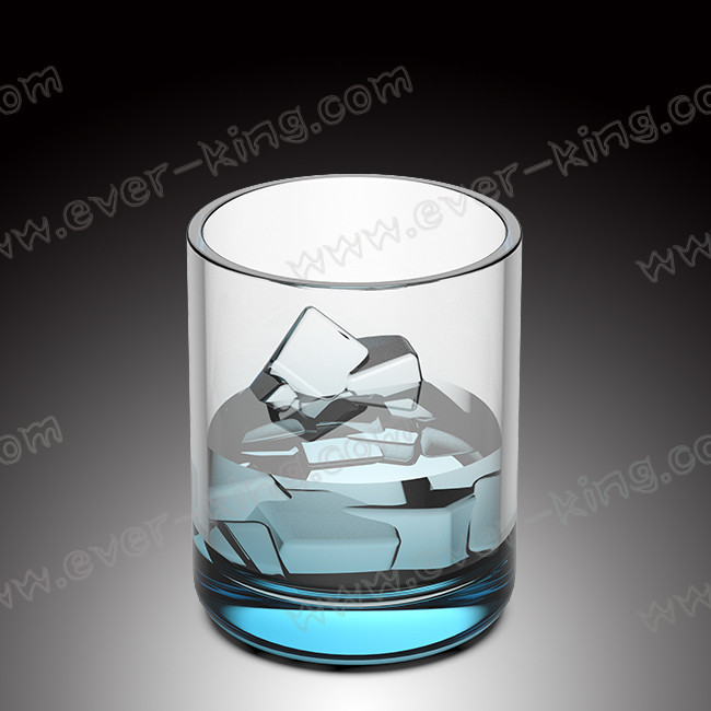 Round Bottom Circle Top Transparent Glass Cup Fancy Design 200ml