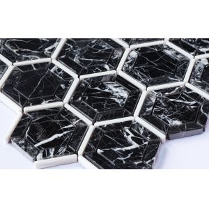 Scratch-resistant Black 315x345mm Swimming Pool Mosaic For Balcony