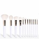 Modern White Handle Wool Makeup Brushes Fashionable Novel Boat Shape