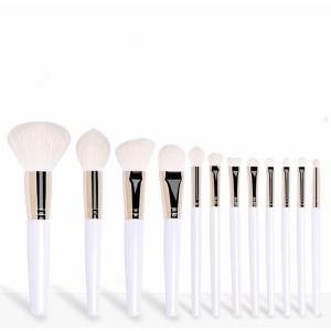 China Modern White Handle Wool Makeup Brushes Fashionable Novel Boat Shape wholesale