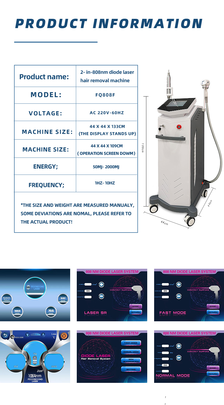 Tattoo Eyebrow Pigment Removal 808nm diode laser Fast Hair Removal Multifunctional Beauty Equipment Machine