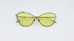 Fashion Cateye Sunglasses metal rims One Piece Style Shades Colorful lens UV 400
