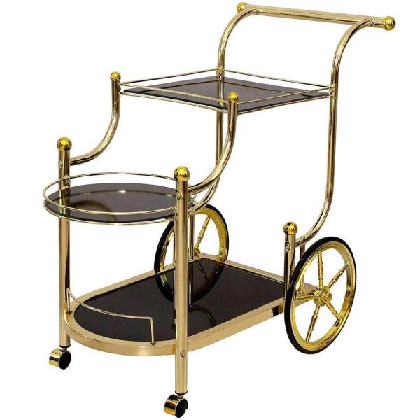 Hotel Supplies Multifunctional Wine Cart On Wheels Large Capacity Stainless