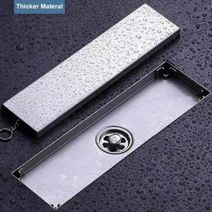 China Matte Silver Shower Floor Drain Linear Rectangular Shape For Basement on sale