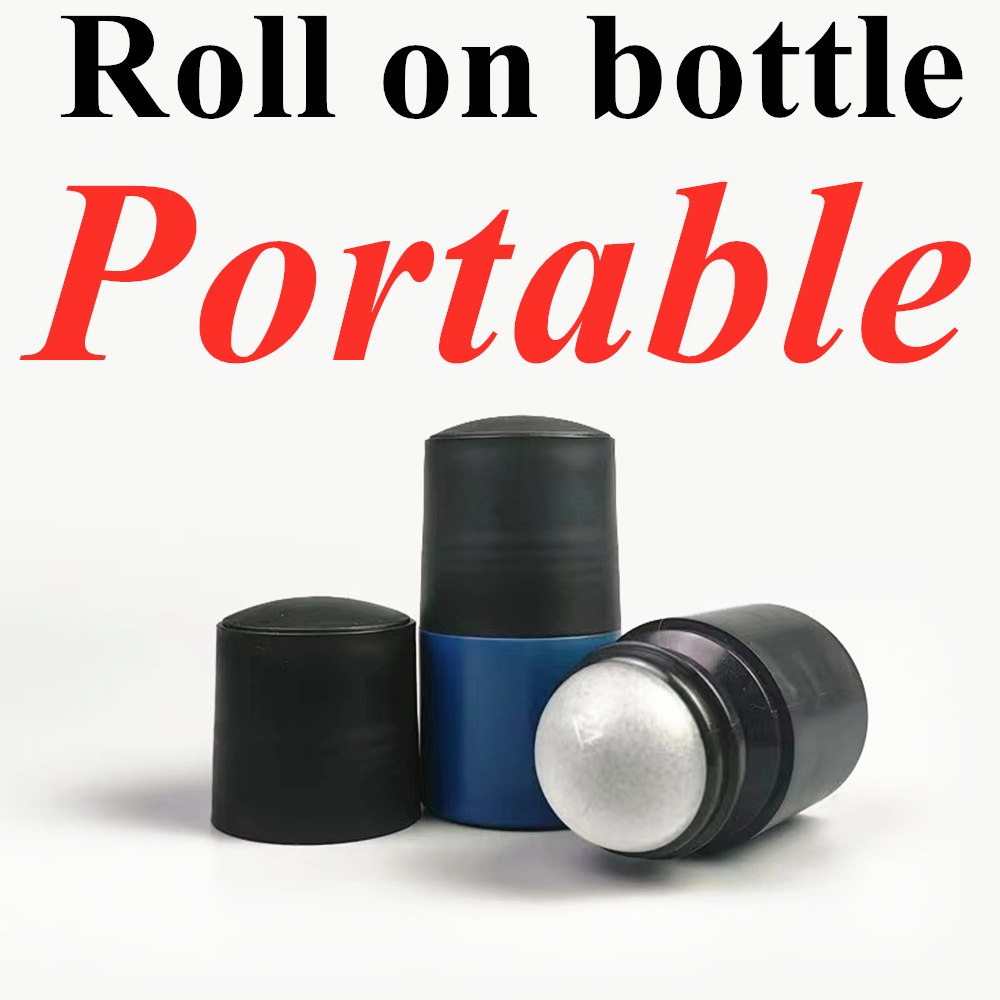 50ml 60ml Black Empty HDPE Plastic Roll on Deodorant Antiperspirant Bottle with Black Lid