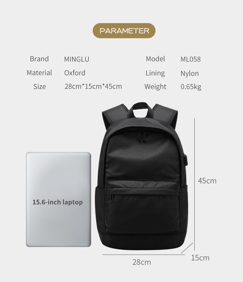 Factory customized logo schoolbag 15.6 inch Laptop Bag Fashion teenagers school bag men backpack