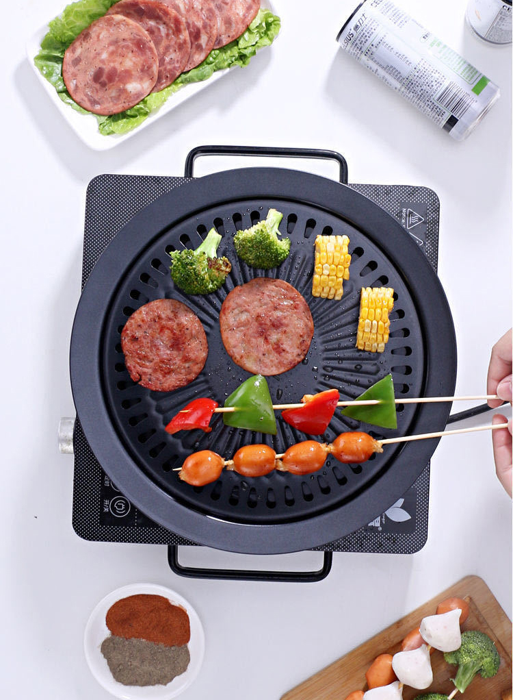 Cast Iron Non Stick Stovetop Grill Pan For Home Garden Barbecue