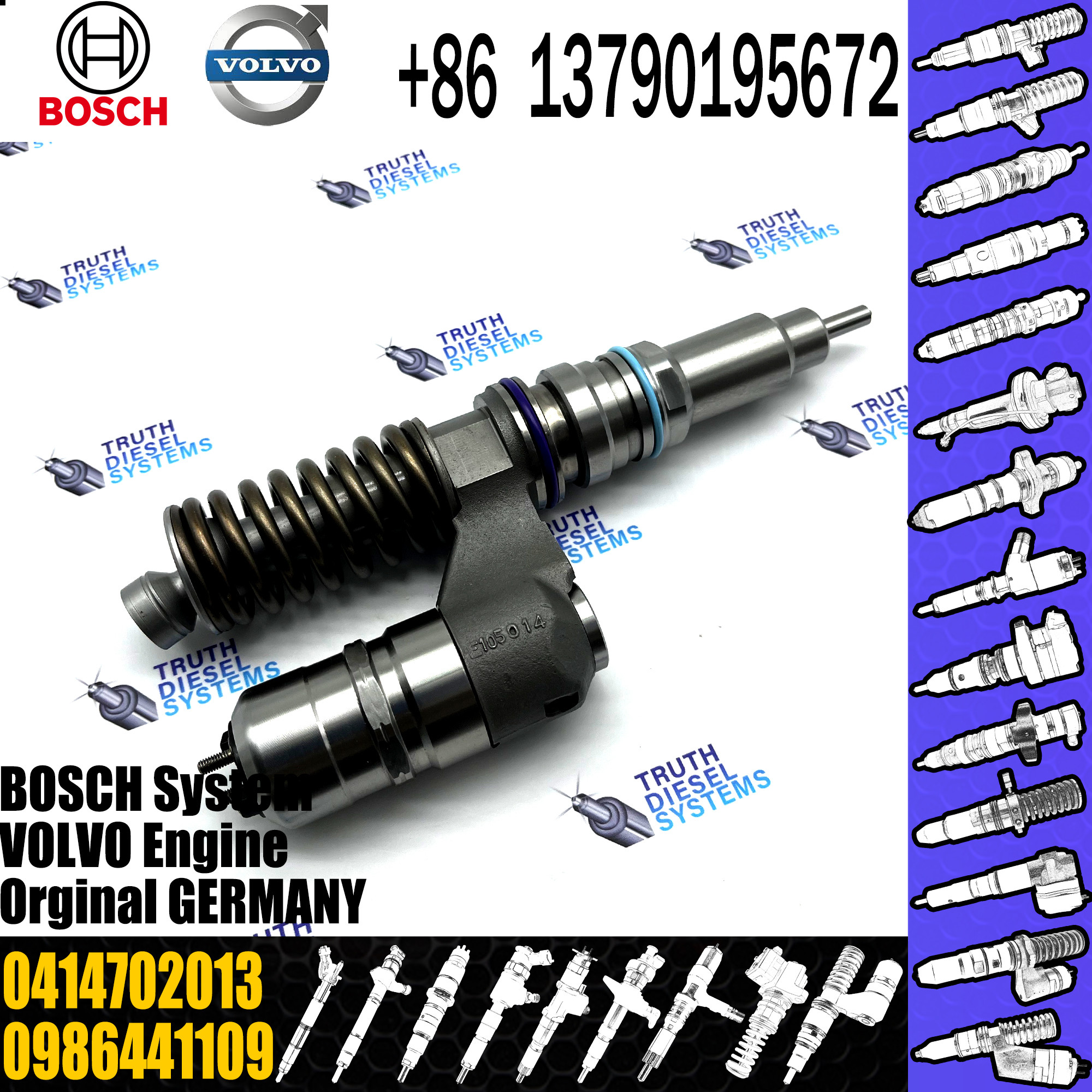 BOSCH fuel Unit pump assembly 0414702013 0414702023 3829644 0986441109 for VOL Penta truck