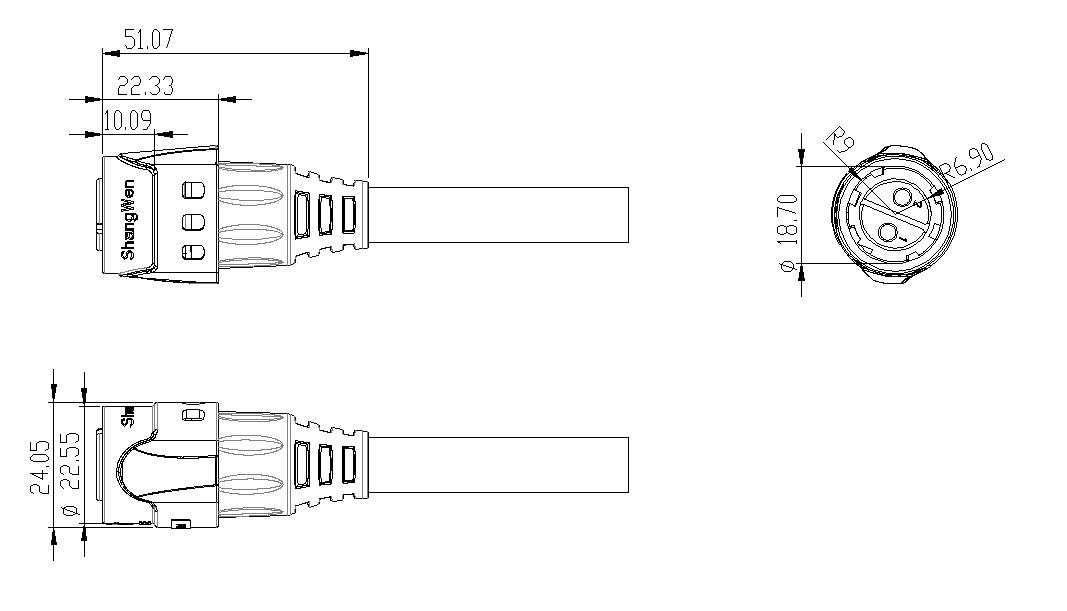 Stable M19 Connector Plug Multiple 2 Pin Female Connector Small Size