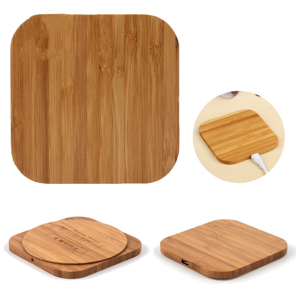 Bamboo Smart Phone Wireless Charger Ultra Slim Fast Charge 5W Biodegradable