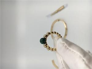 China 18k Yellow Gold Simple Engagement Rings Malachite Handmade No Diamond wholesale