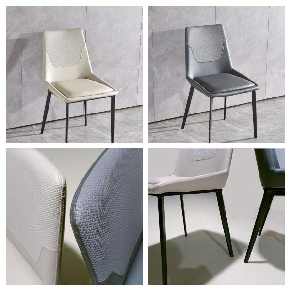 Spira Twist Pattern Italian Style Dining Chairs Intrigue Grey PU Leather