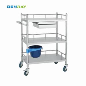 China 3 Layer Hospital Stainless Steel Medical Instrument Trolley wholesale