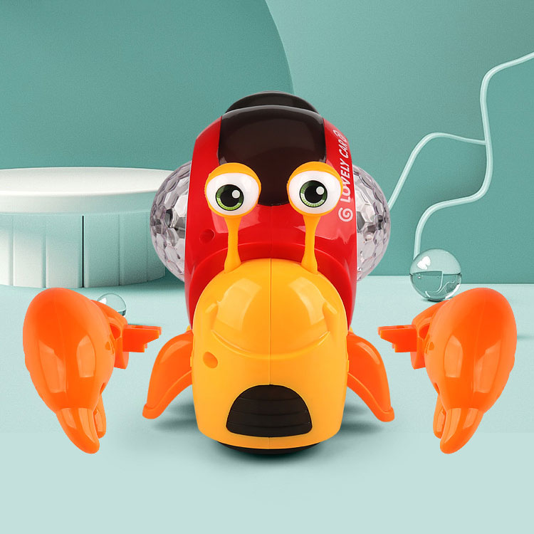 Items Electric Universal Hermit Crab Colorful Music And Lighting Projection Cartoon Small Crab Children'S Puzzle Toy