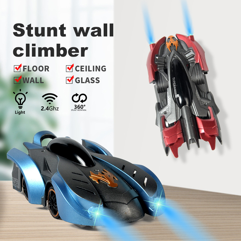 Adsorption Remote Control Toy Car Rechargeable Climbing Stunt Car 50M Remote Distance