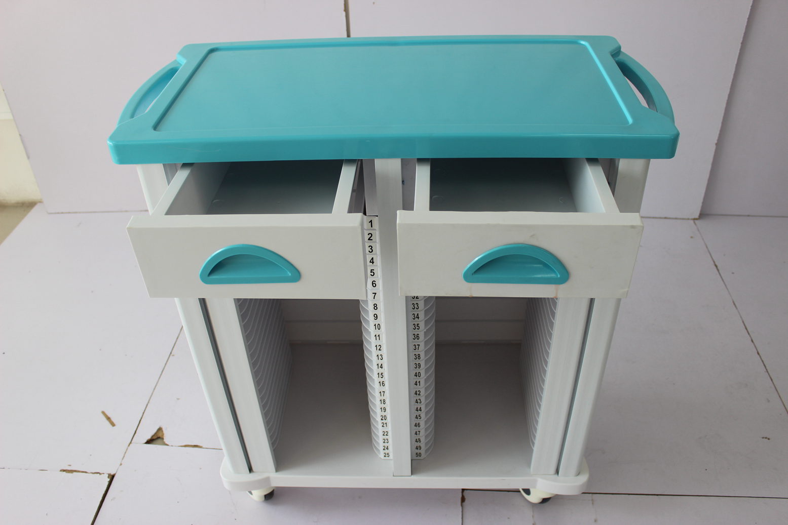 ABS Hard Plastic Hospital Trolley 25 30 40 50 60 80 Cells Premium Metal