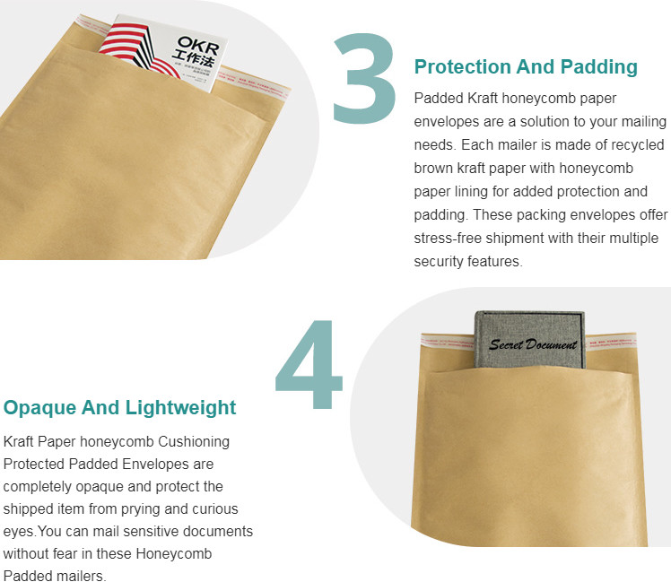 Environmentally 100% Paper Padded Mailer Cushion Shockproof Biodegradable Envelope