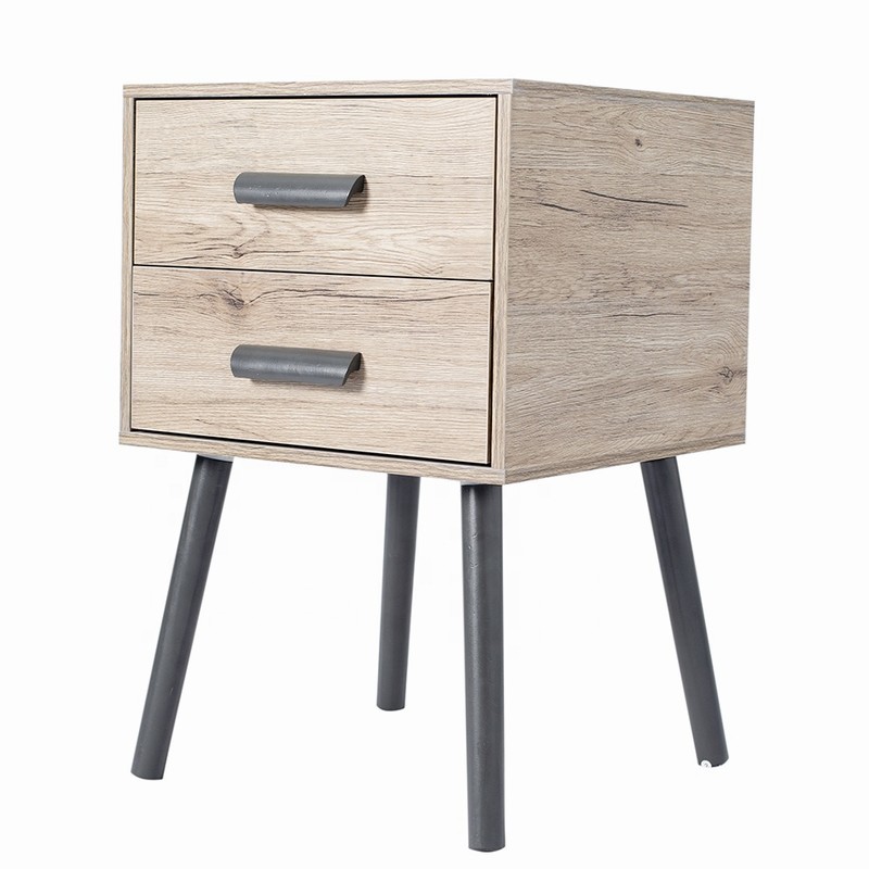 Wooden Sofa Slim Bedside Drawers End tables Nightstand With 2 Drawers