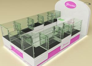 China Fully Lockable Wood Glass Jewelry Showcase Kiosk , Retail Commercial Display Cases wholesale