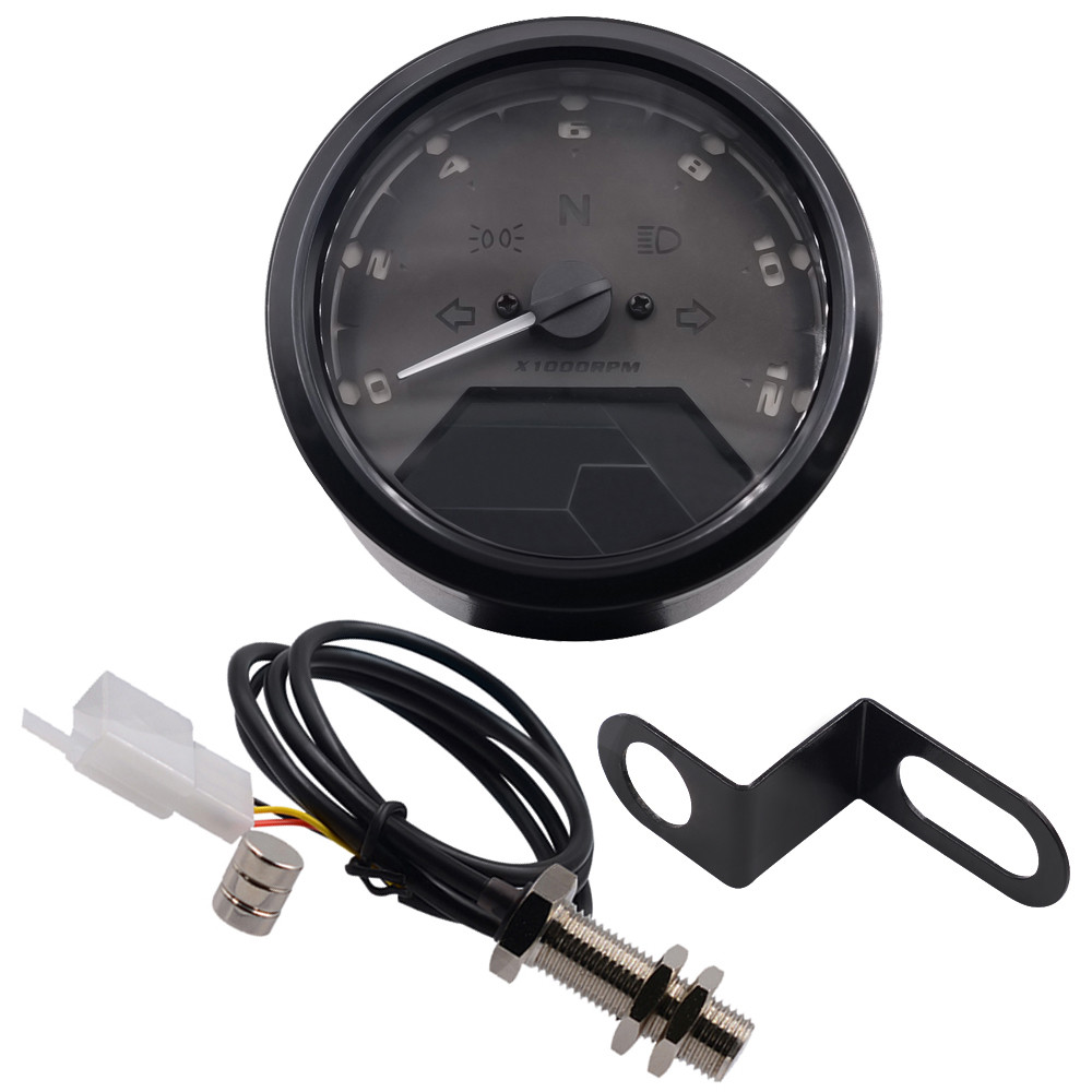0-12000r/Min 35W Motorcycle Meter Dual Speed LCD Screen Waterproof