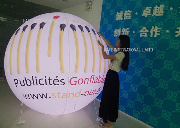 Glow / Flash Flying Helium Balloon Lights PVC Logo Outside Spheres Advertising