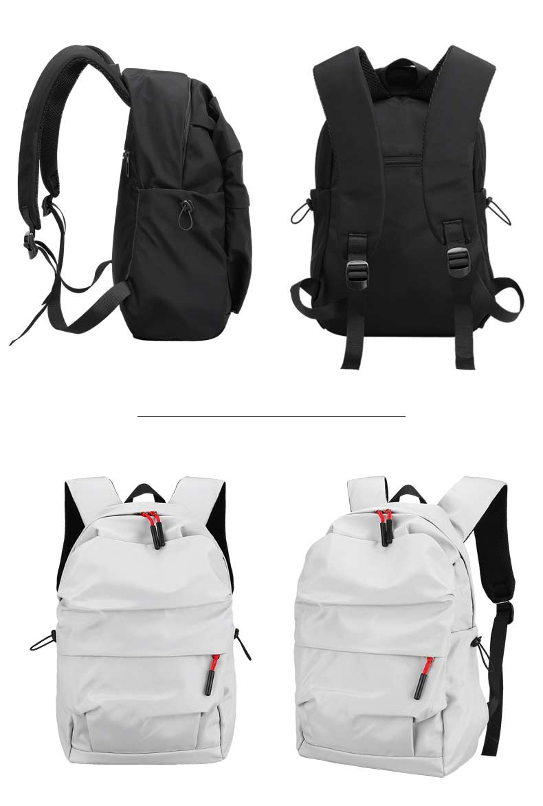 Wholesale custom logo men's and women's white backpack portable waterproof backpack fashion school bag