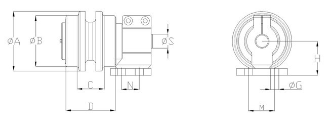 SK100 SK320 KOBELCO Excavator Top Roller Standard Dimension With Heat Treatment