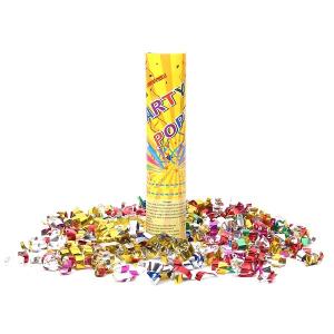 China Gold Metallic Foil Streamer Party Confetti Cannon 20cm Disposable wholesale