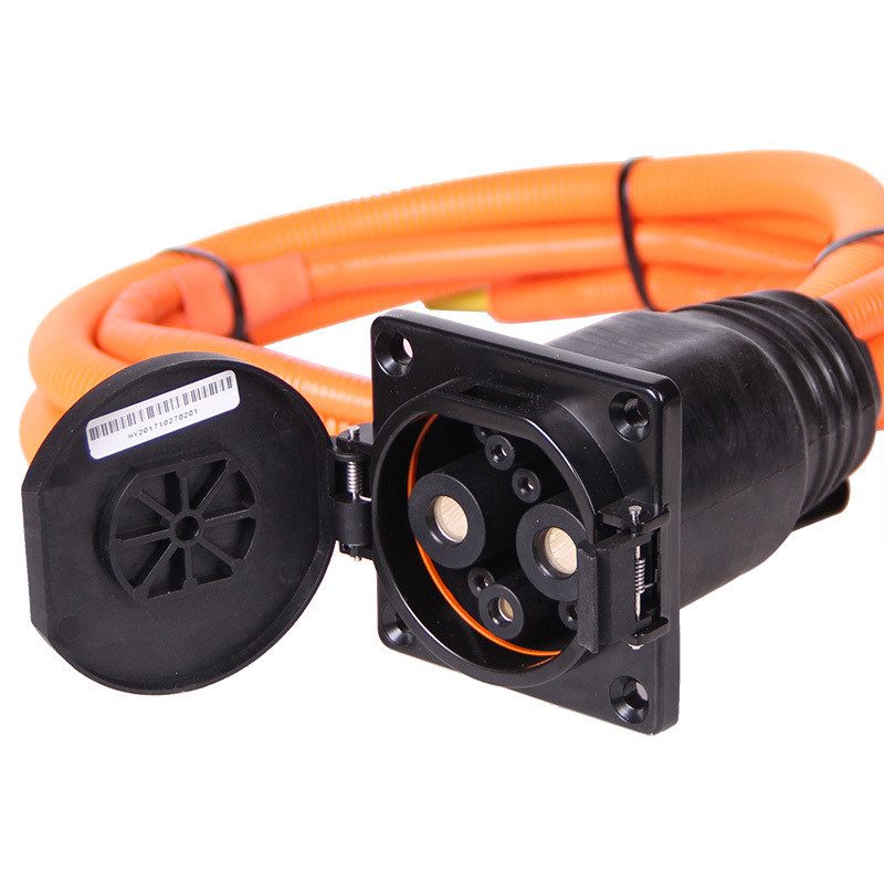 Orange 2000mm Electric Vehicle Cable DC Charging Socket Wiring Harness