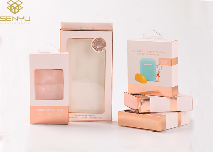 Pink Cell Phone Case Retail Packaging Boxes For Mobile Phone Cover Box