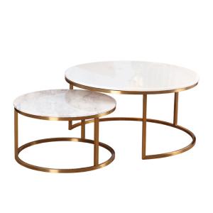 China Modern Design Metal Base Marble Coffee Table Set wholesale