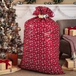 Eco Friendly Large Plastic Christmas Gift Bags With White Snowflake Print