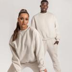 Fleece Fabric Unisex Long Sleeve 2 Pieces Tracksuit For Fitness