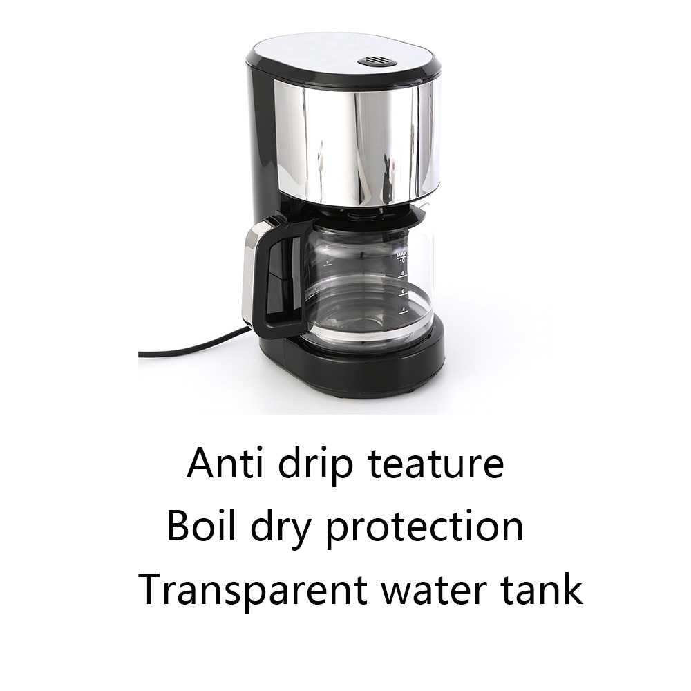 Stainless Steel Electric Drip Coffee Pot Decoration For 10 Cups