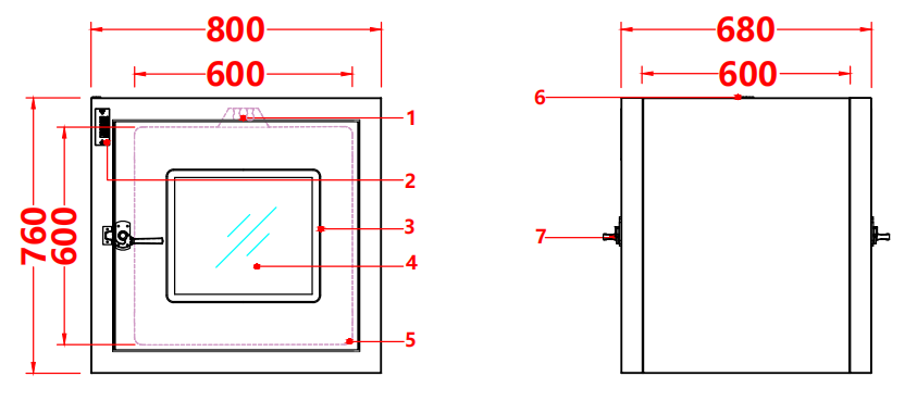201 Stainless Electronic Pass Box | 800x680x760mm | Flat Door & Sensor