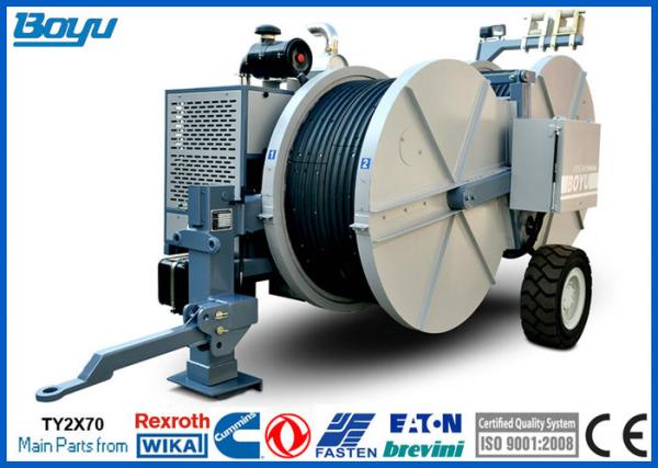 Conductor Tension Stringing Equipment TY2x70 77kw(103hp) 14Tons Hydraulic