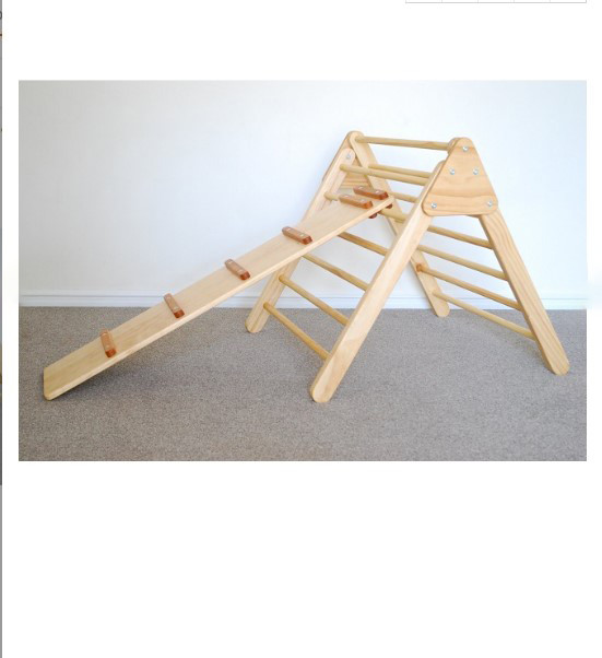 CPSIA Certified Easy Storage Safety Toddler Climbing Toy Pikler Triangle Climber with Ramp