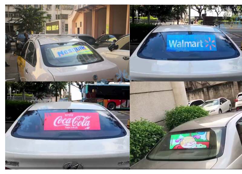 Full color indoor outdoor flexible video advertising super thin smart film glass adhesive led transparent film screen display