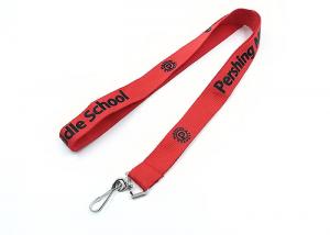 China Promotional Specialized Imprint Polyester Lanyards Red Color Silkscreen Printing wholesale
